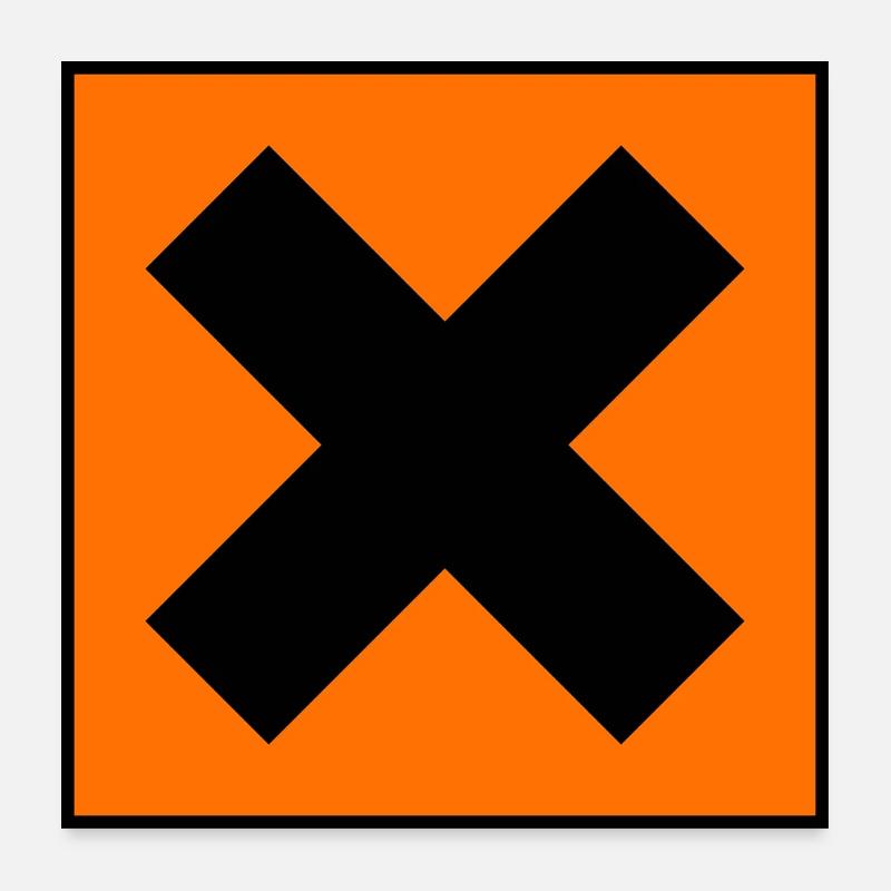 Symbole de danger croix nocive Poster 60 x 60 cm
