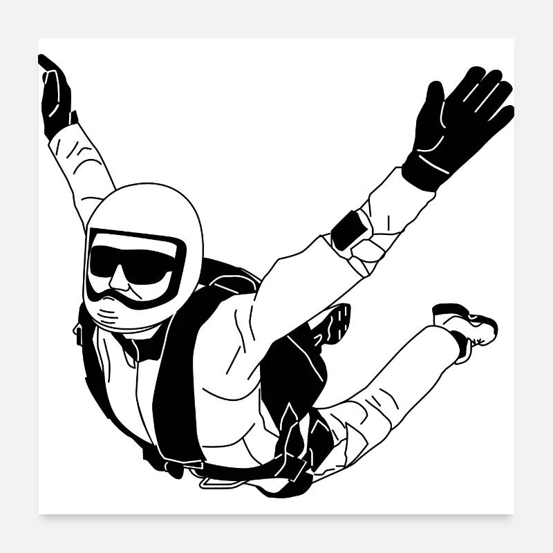 Parachutisme SKYdiving Poster 60 x 60 cm