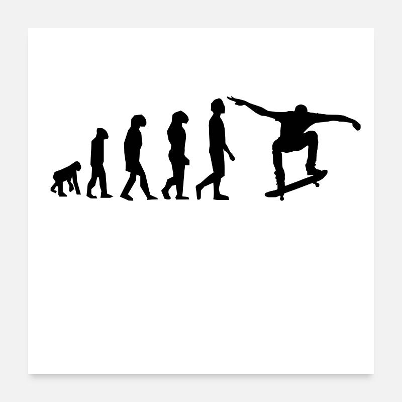 SKATE EVOLUTION - Poster 24" x 24" (60x60 cm) - white