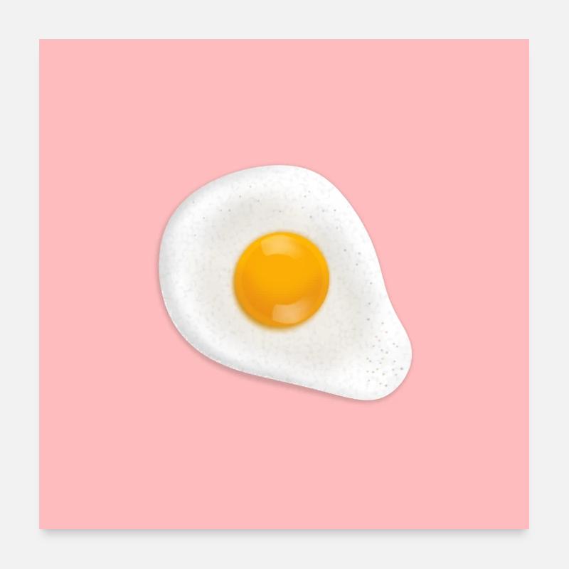 fried egg - Poster 24" x 24" (60x60 cm) - white