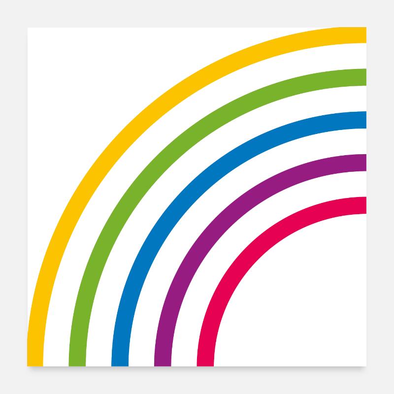 HALF RAINBOW LINES Poster 24" x 24" (60x60 cm)