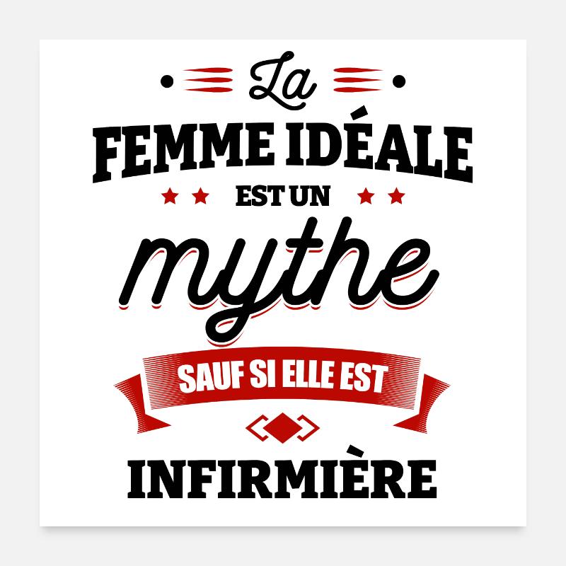 FEMME IDÉALE INFIRMIÈRE Poster 60 x 60 cm