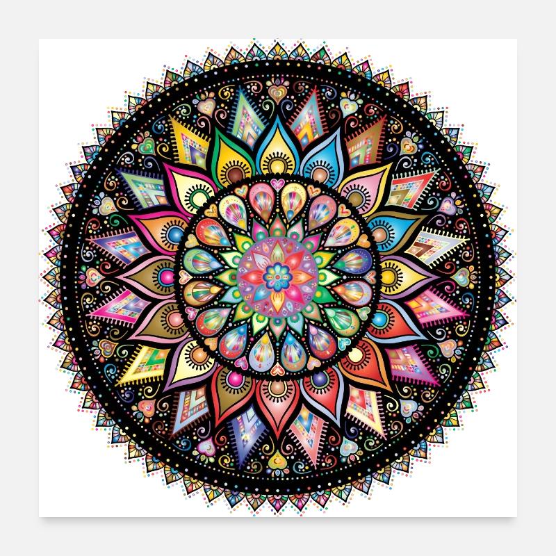 Mandala - Poster 60 x 60 cm - blanc