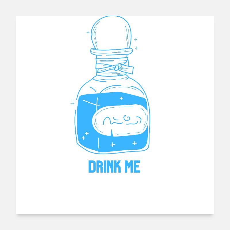 Trink mich Zaubertrank - Poster 60x60 cm - Weiß