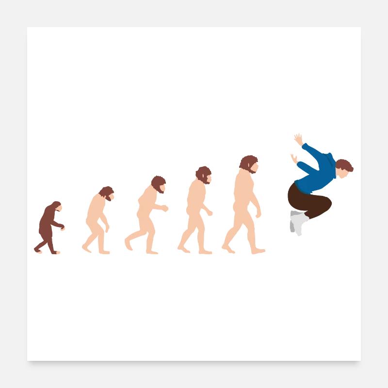 Evolution Parkour Free Running Jumping Geschenk Poster 60x60 cm