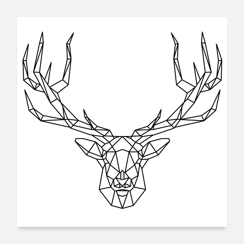 Deer Antler Hunting Poster 24" x 24" (60x60 cm)