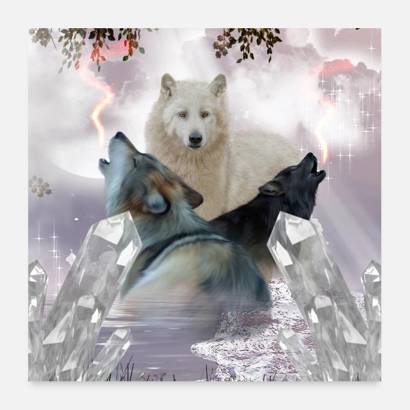 Awesome Wolves Poster 24" x 24" (60x60 cm)