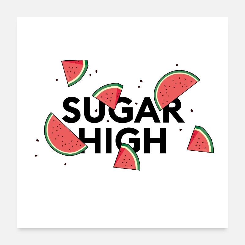 watermelon « sugar high » pastèques estivales Poster 60 x 60 cm