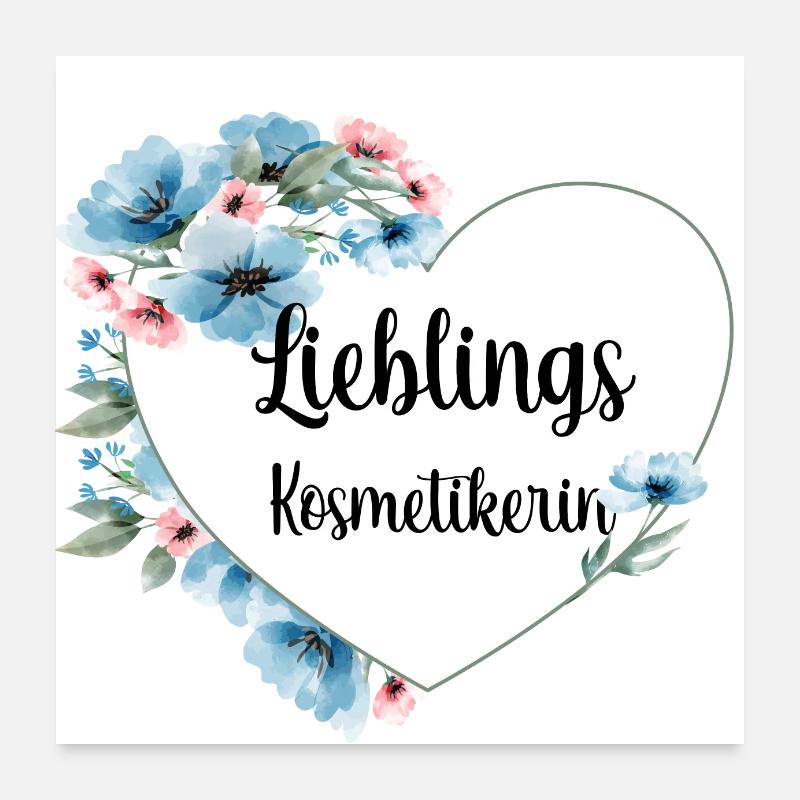 Lieblings Kosmetikerin - Poster 60x60 cm - Weiß