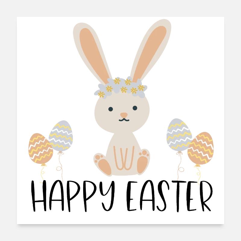 Happy Easter - Easter - Poster 24" x 24" (60x60 cm) - white