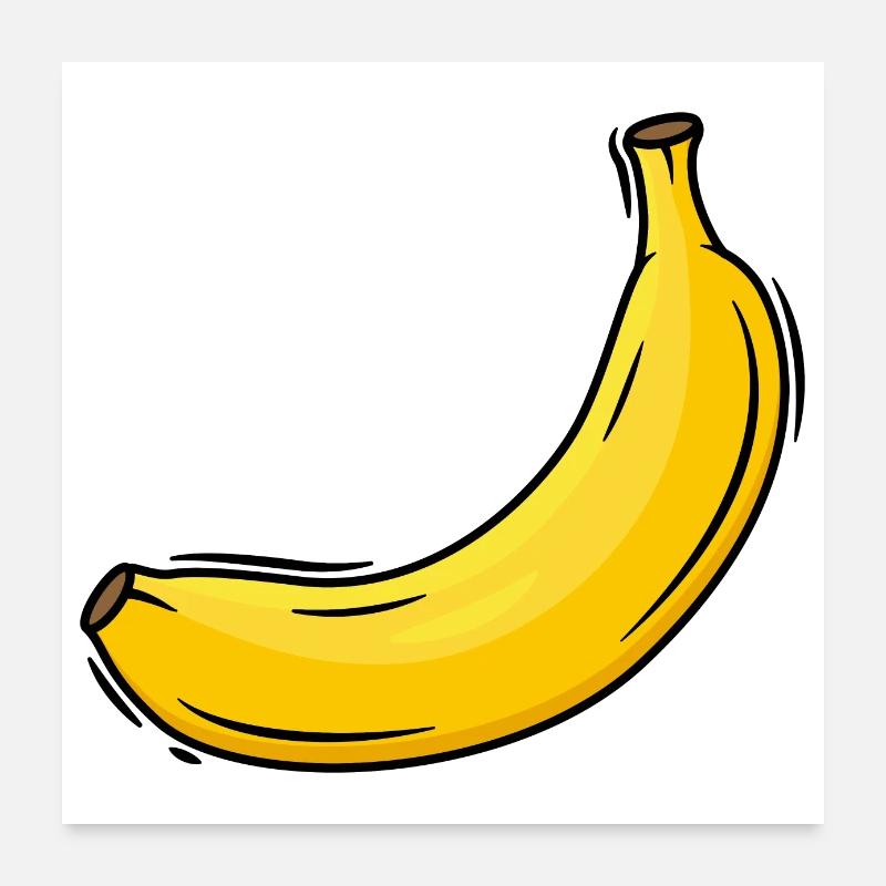 Banane mûre Poster 60 x 60 cm