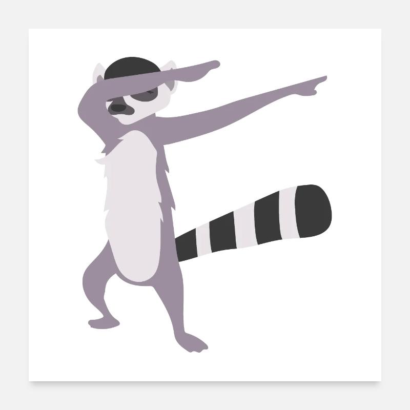 Dabbing Lemur Dab Dancer Lemur Lover Gift Idea Poster 24" x 24" (60x60 cm)