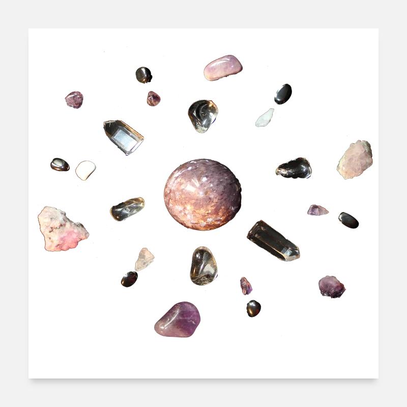 Mandala lila und rosa Steine Poster 60x60 cm