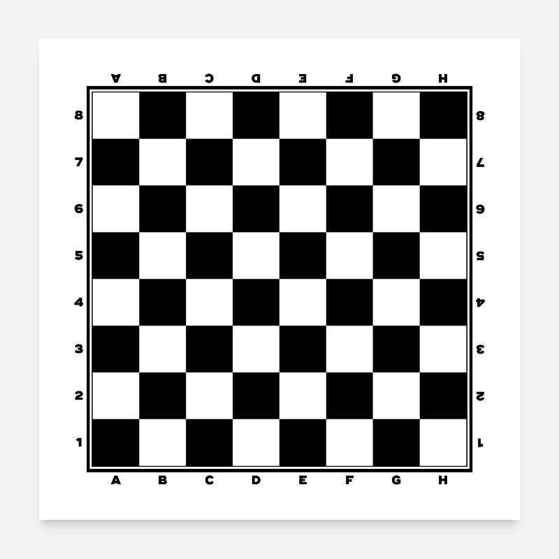 JEUX COLLECTION - Échecs noir Poster 60 x 60 cm