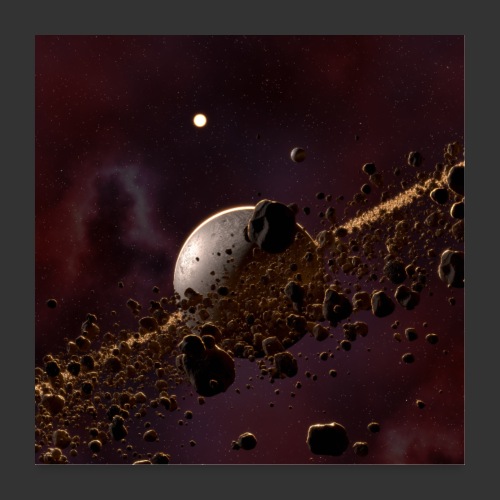 Asteroid Belt Sci-Fi Fantasy Rendering Image - Plakat o wymiarach 60 x 60 cm