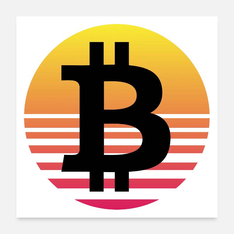 Bitcoin - Poster 60x60 cm - Weiß