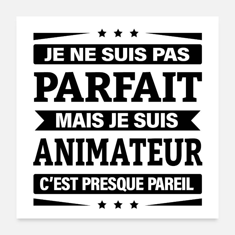 ANIMATEUR - Poster 60 x 60 cm - blanc