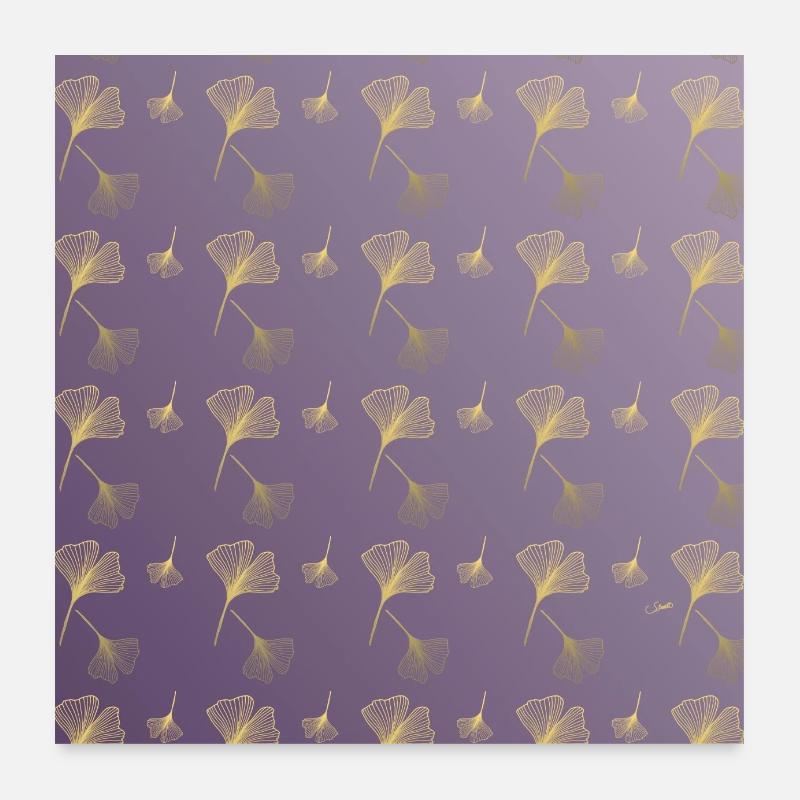 Gingko - Poster 60 x 60 cm - blanc