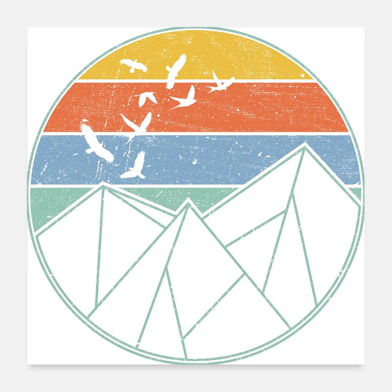 Montagnes polygonales géométriques Poster 60 x 60 cm