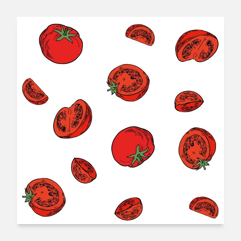 For tomato lovers: delicious tomato pattern Poster 24" x 24" (60x60 cm)