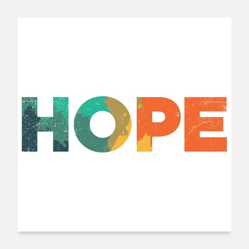 HOPE Pray Pray Inspirational Quotes Idée cadeau Poster 60 x 60 cm
