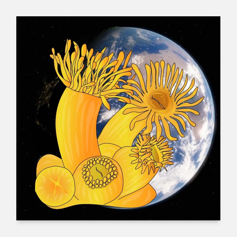 Coral polyps coral planet earth Poster 24" x 24" (60x60 cm)