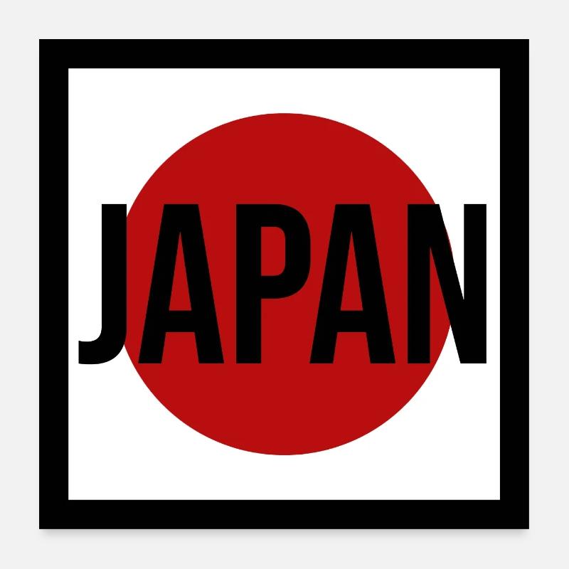 drapeau du Japon - Poster 60 x 60 cm - blanc
