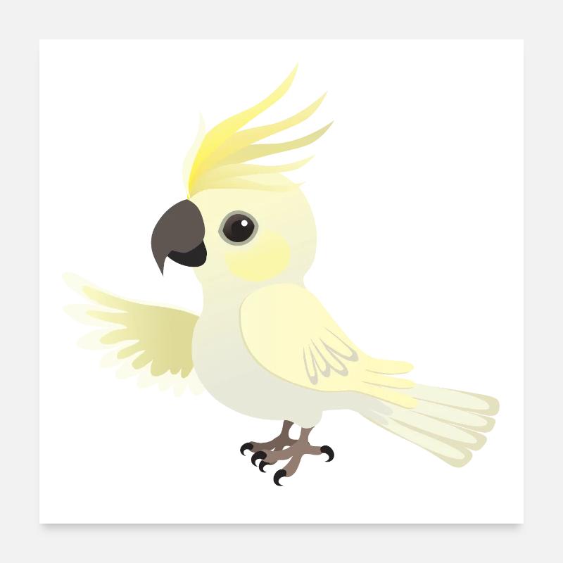 Funny big yellow-crested cockatoo Poster 24" x 24" (60x60 cm)