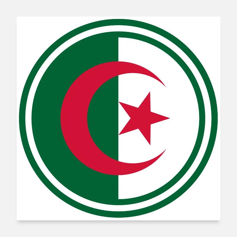Drapeau de l’Algérie autour Poster 60 x 60 cm