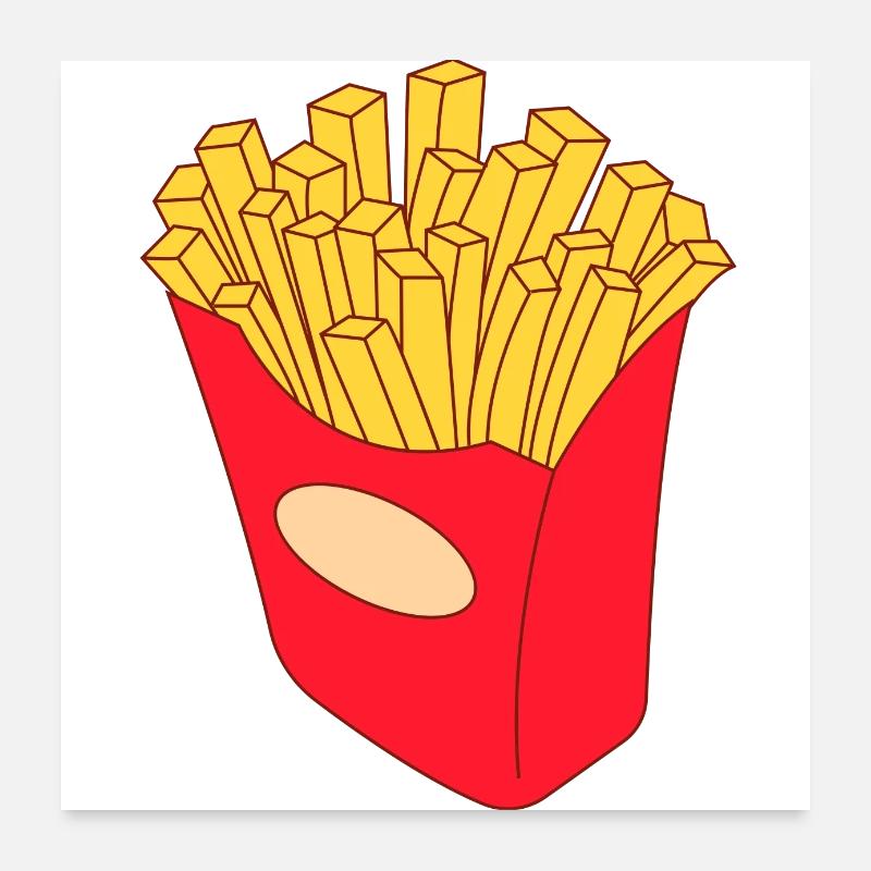 Pommes frites - Poster 60x60 cm - Weiß
