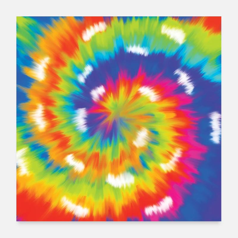 Krawatte Farbstoff Muster - Regenbogen bunte Kunst-Liebhaber-Geschenk Poster 60x60 cm