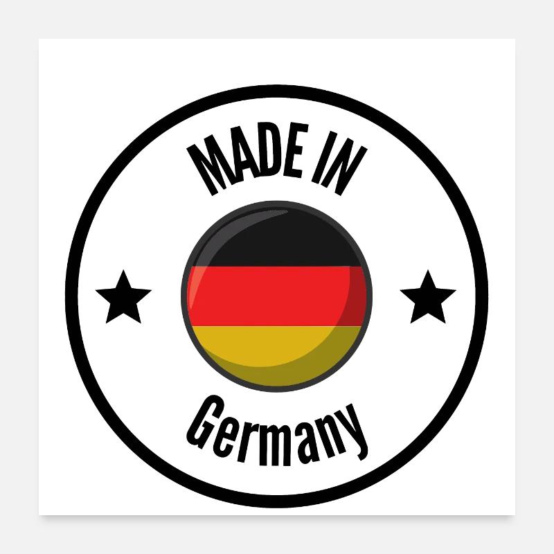 MADE IN GERMANY - Poster 60x60 cm - Weiß