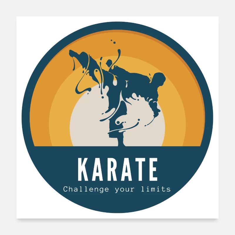 karaté - Poster 60 x 60 cm - blanc