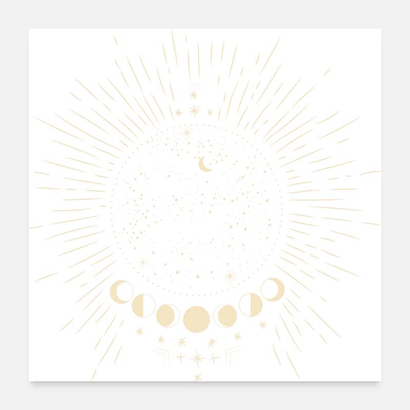 phases de la lune Poster 60 x 60 cm