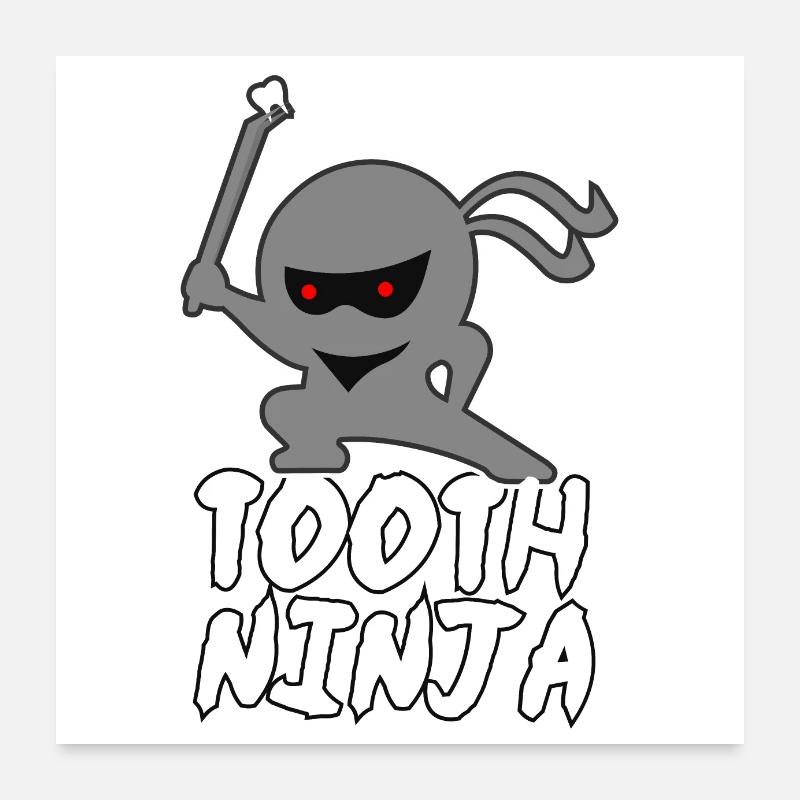 Dentist Tooth Ninja Tooth Pull Out Gift Poster 24" x 24" (60x60 cm)