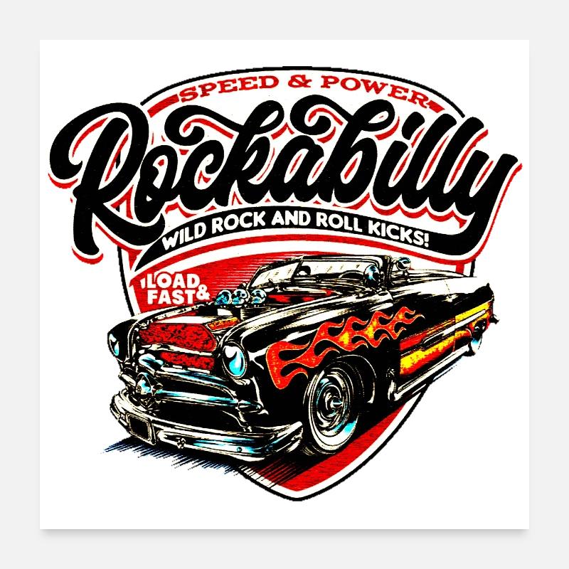 T-SHIRT ROCKABILLY Poster 60 x 60 cm