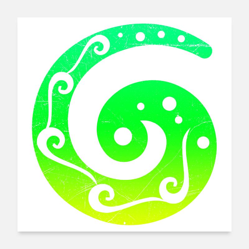 Maori Koru Art Polynesia Tribal Tattoo Gift Poster 24" x 24" (60x60 cm)