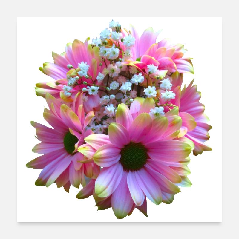 Fleur, Bouquet, fleur rose, fleurs de fleur, fleurs marénies florales Poster 60 x 60 cm