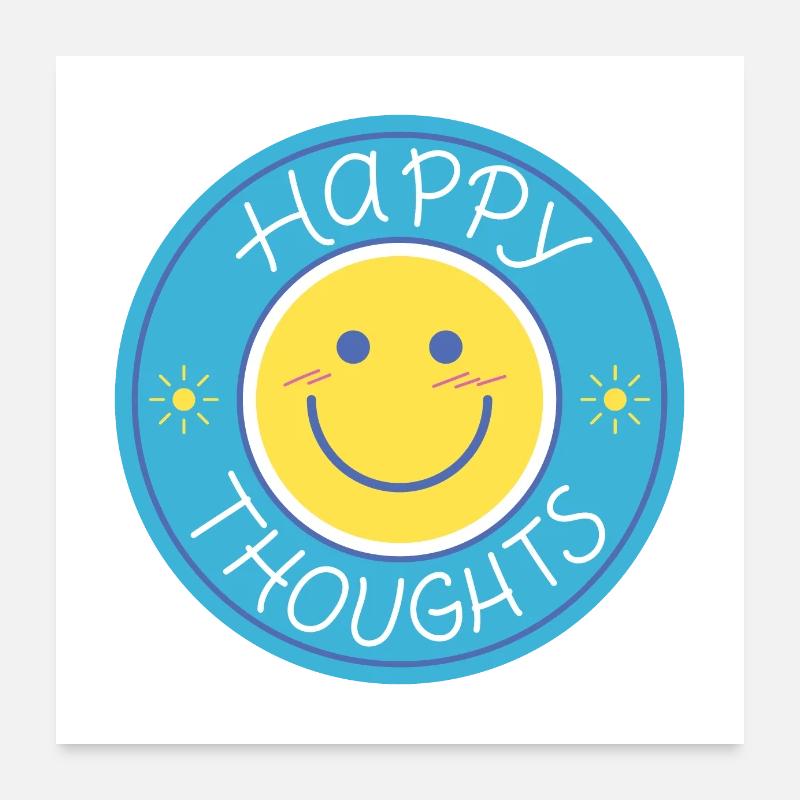 Pensées heureuses Poster 60 x 60 cm