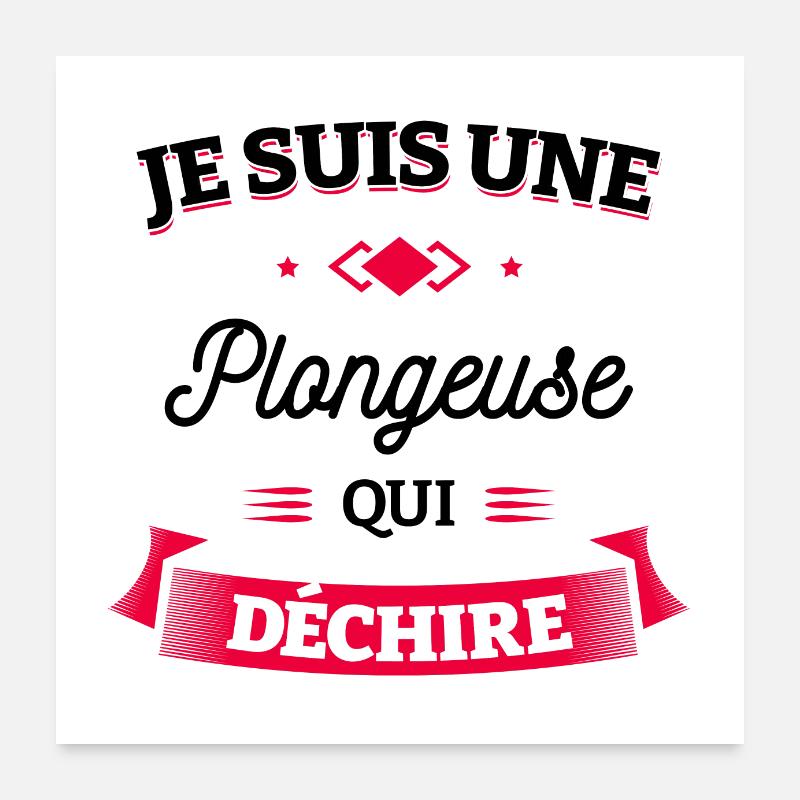 PLONGEUSE QUI DÉCHIRE Poster 60 x 60 cm