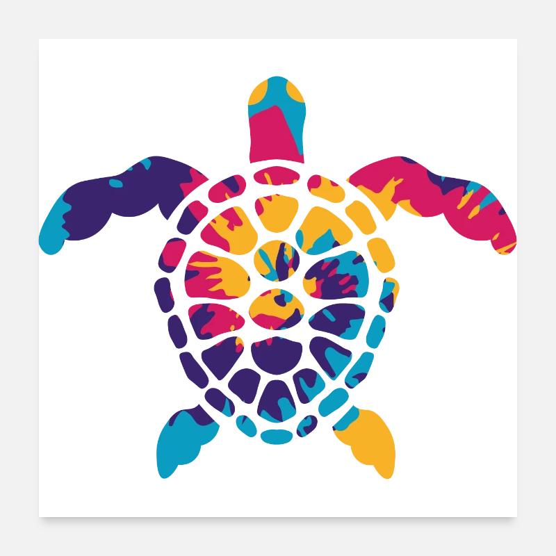 Hawaiian Turtle Poster 60 x 60 cm