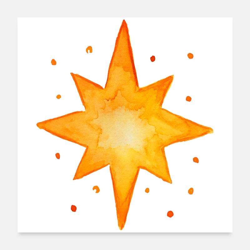 étoile - Poster 60 x 60 cm - blanc