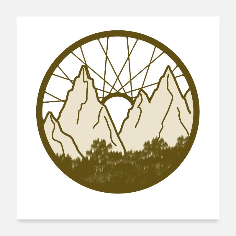 Mountainbike Poster 60x60 cm