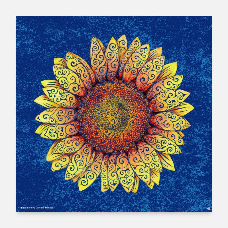 Swirly Tournesol Poster 60 x 60 cm