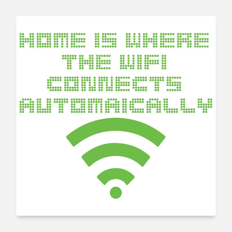 Wifi sans fil Wlan Gamer IT Programmer Cadeau Poster 60 x 60 cm