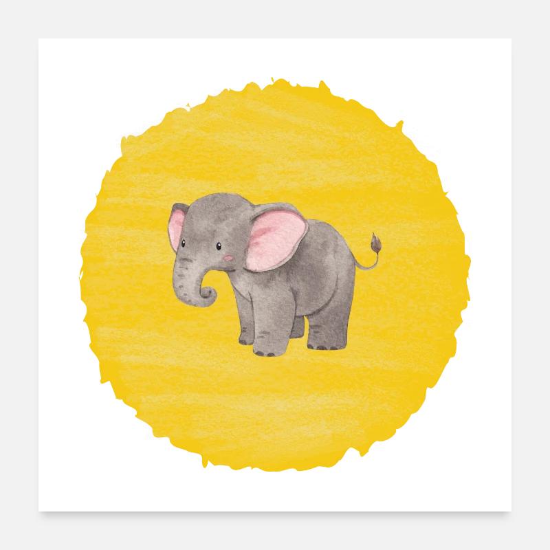 Süßer Elefant Poster 60x60 cm