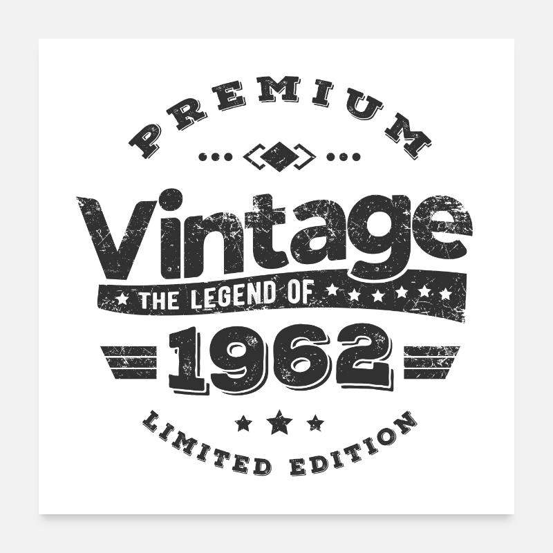 VINTAGE 1962 - Poster 60 x 60 cm - blanc