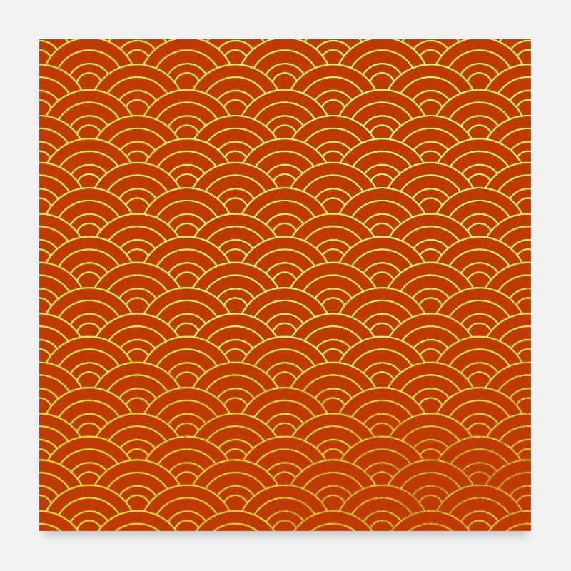 Japanese Wave Pattern Poster 24" x 24" (60x60 cm)