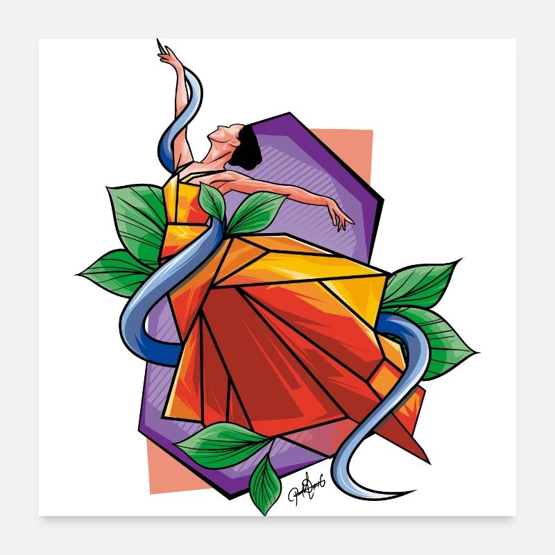 Danse géométrique Poster 60 x 60 cm
