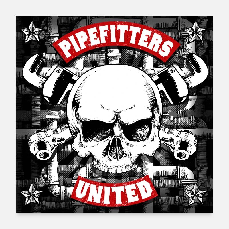 Installer Skull Pipe Design Poster 24" x 24" (60x60 cm)